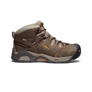 Keen Detroit XT Waterproof Werklaarzen Heren Zwart Olijfgroen Bruin | RBZ3196ZF