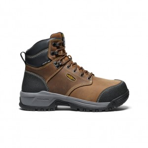 Keen Evanston 6" Waterproof INT MET Werklaarzen Dames Bruin Zwart | SPY159FT