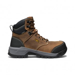 Keen Evanston 6" Waterproof Werklaarzen Dames Bruin Zwart | AZS3969YQ