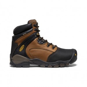 Keen Louisville 6" MET Waterproof Werklaarzen Heren Zwart Bruin | TRC1624LP