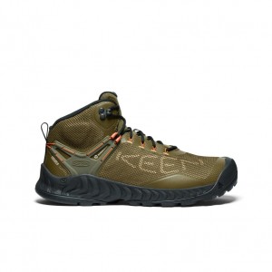 Keen NXIS EVO Waterproof Werklaarzen Heren Donkerolijfgroen Goud | QSX4728DT