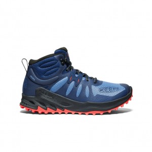 Keen Zionic Waterproof Wandellaarzen Heren Blauw Rood | SYP8445ZD