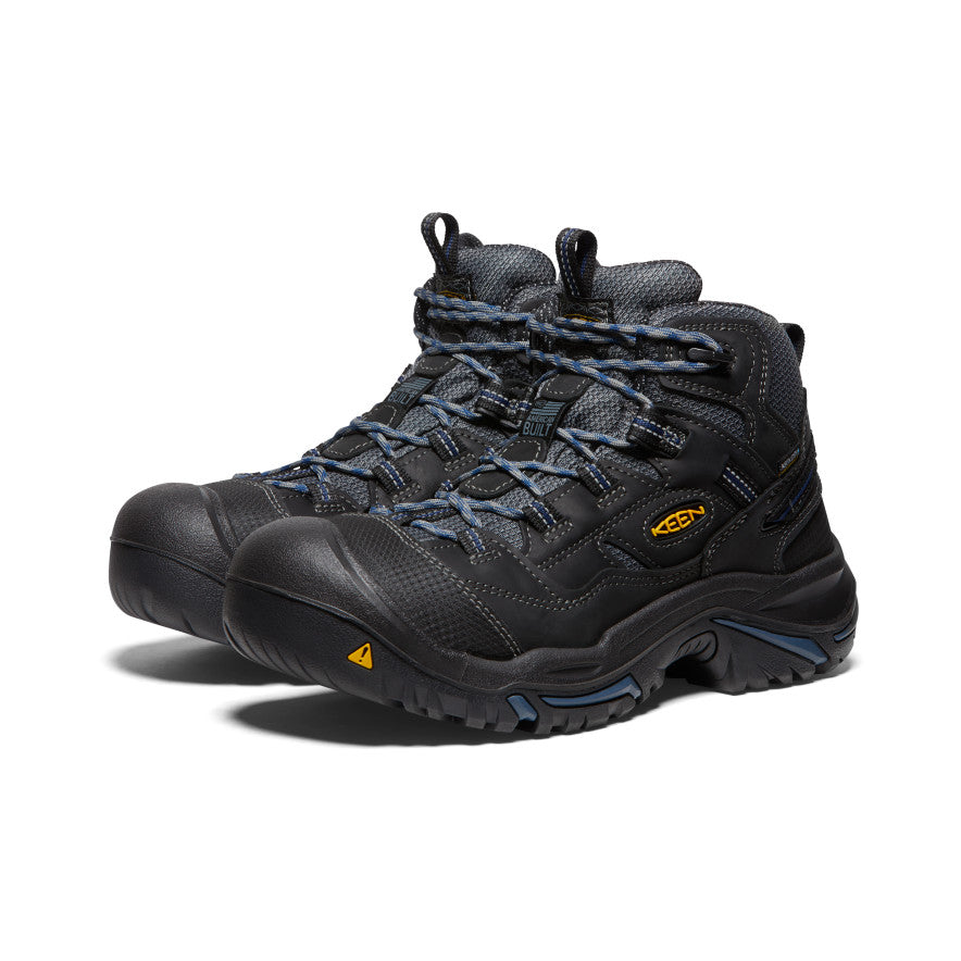 Keen Braddock Waterproof Mid Werklaarzen Heren Zwart Blauw | EKU6199CS