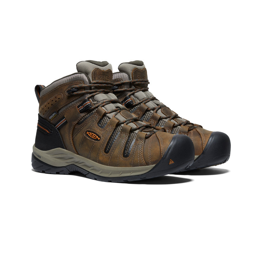 Keen Flint II Waterproof Mid Werklaarzen Heren Zwart Olijfgroen | RDJ9091HB