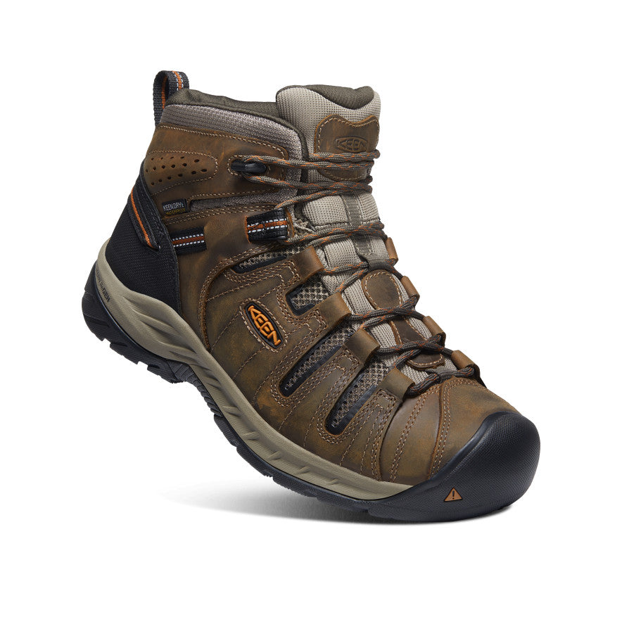 Keen Flint II Waterproof Mid Werklaarzen Heren Zwart Olijfgroen | RDJ9091HB