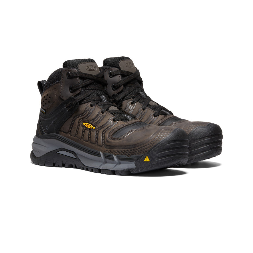 Keen Kansas City+ Waterproof Mid Werklaarzen Heren Koffie Zwart | YGU5354SQ