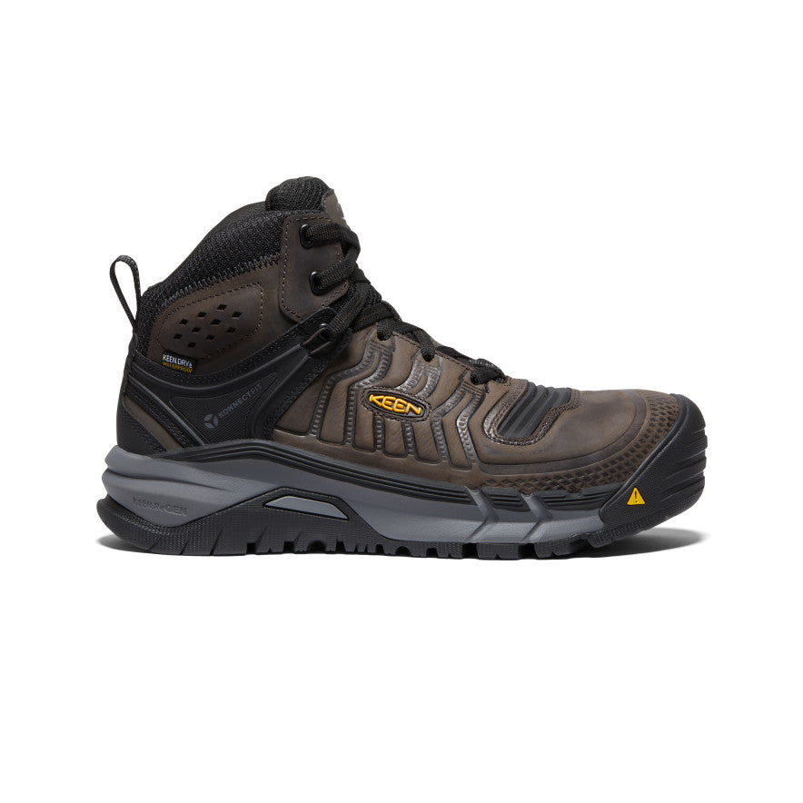 Keen Kansas City+ Waterproof Mid Werklaarzen Heren Koffie Zwart | YGU5354SQ