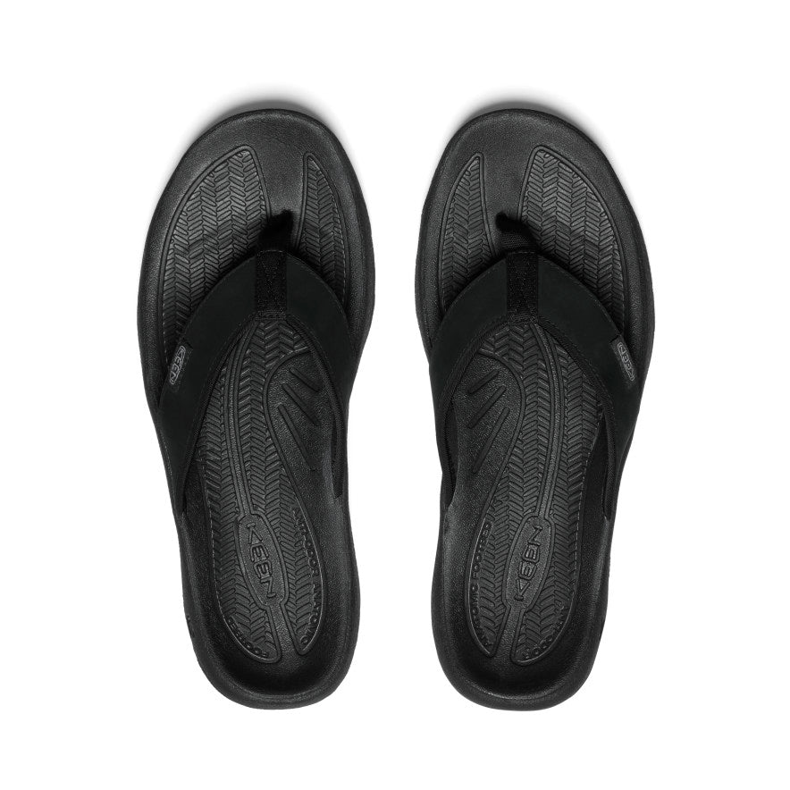 Keen Kona Leather Teenslippers Heren Zwart Grijs | EDV1574VO