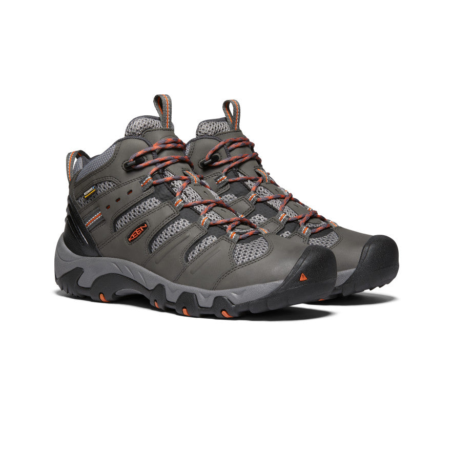 Keen Koven Waterproof Wandellaarzen Heren Grijs Donkerrood | GTV5551VH