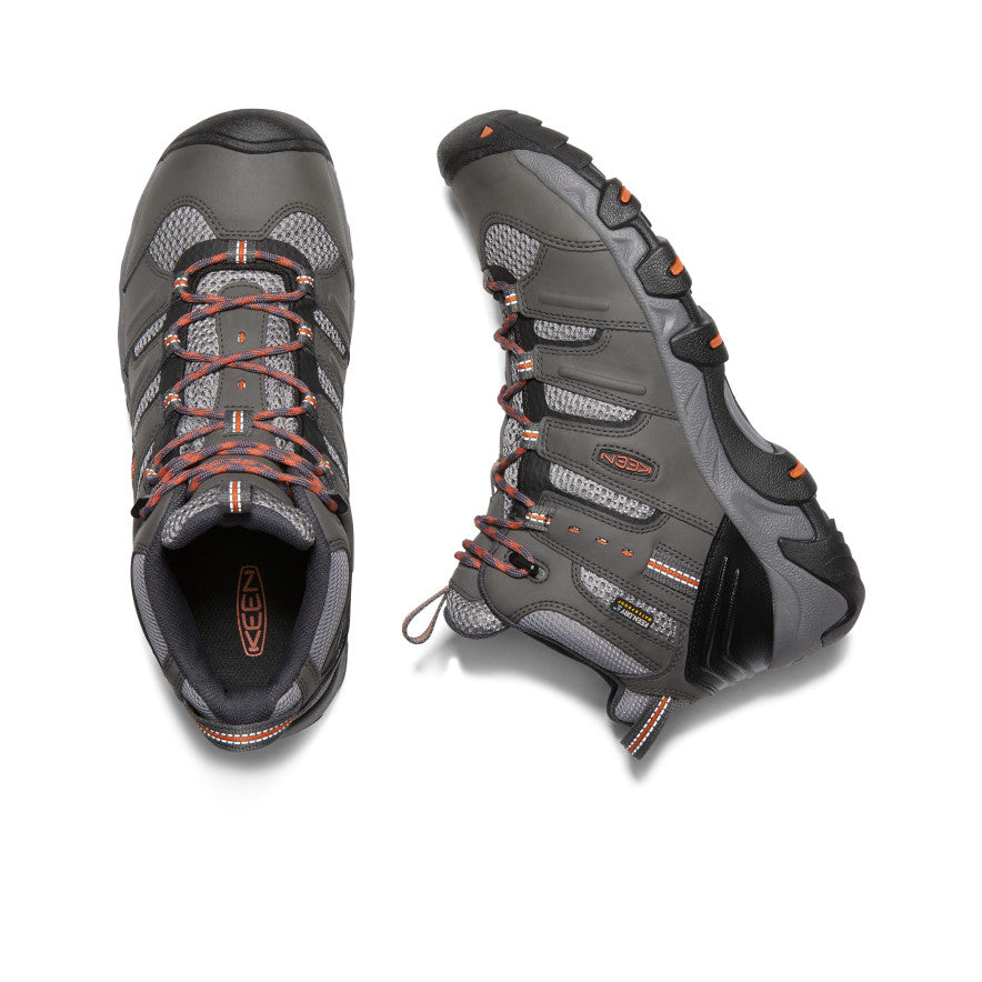 Keen Koven Waterproof Wandellaarzen Heren Grijs Donkerrood | GTV5551VH