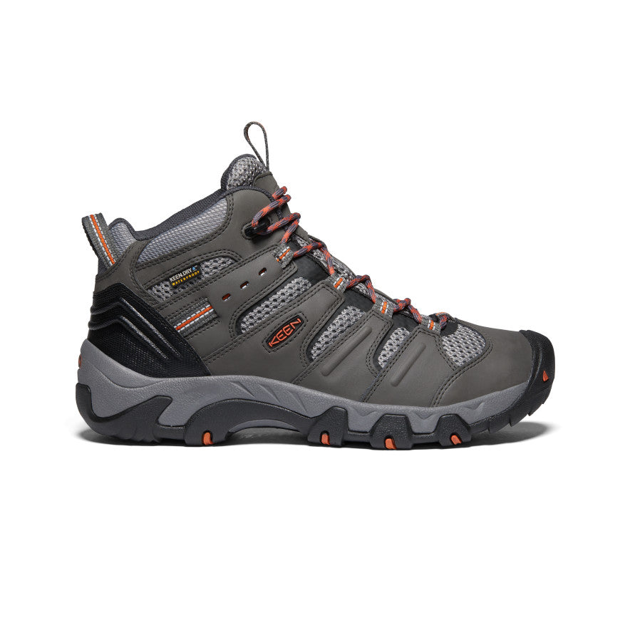 Keen Koven Waterproof Wandellaarzen Heren Grijs Donkerrood | GTV5551VH