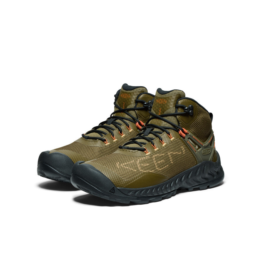 Keen NXIS EVO Waterproof Werklaarzen Heren Donkerolijfgroen Goud | QSX4728DT