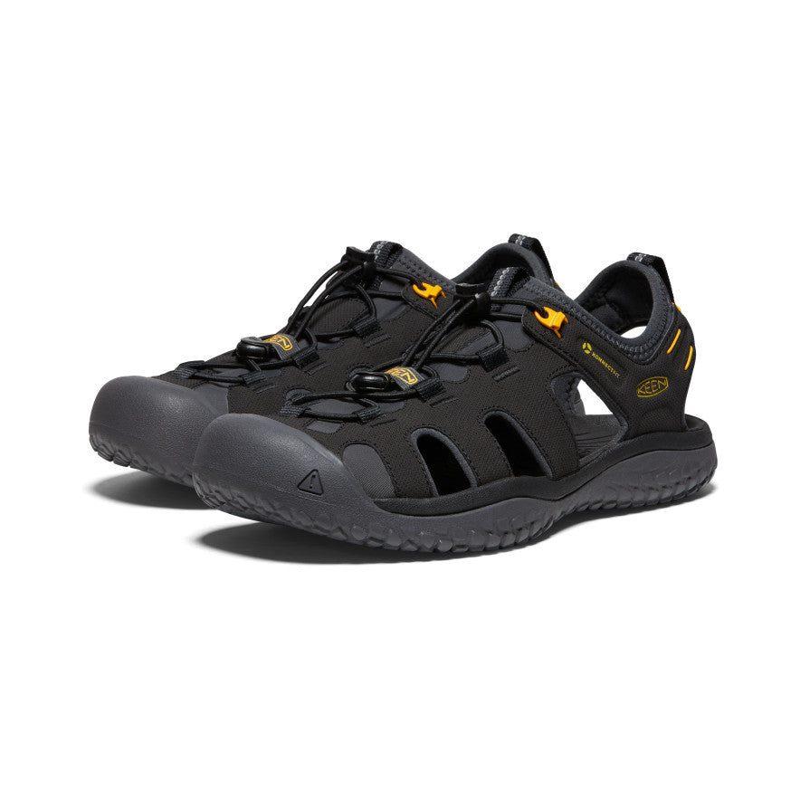 Keen SOLR Sandalen Heren Zwart Goud | ZAA562QP