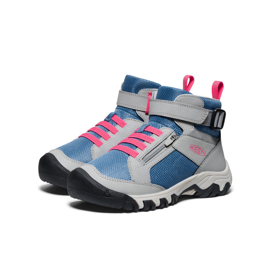 Keen Targhee Boundless Wandellaarzen Big Kinderen Blauw Grijs Donkerrood | KDO156NY