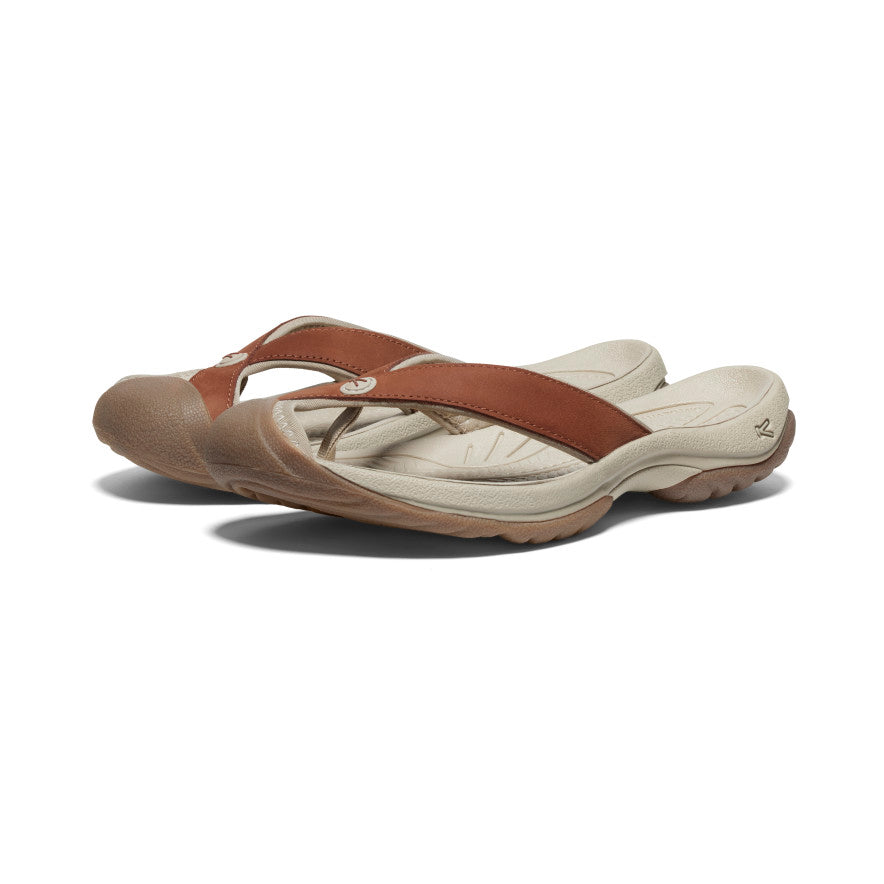 Keen Waimea Leather Teenslippers Dames Grijs Bruin | UGT3847IS