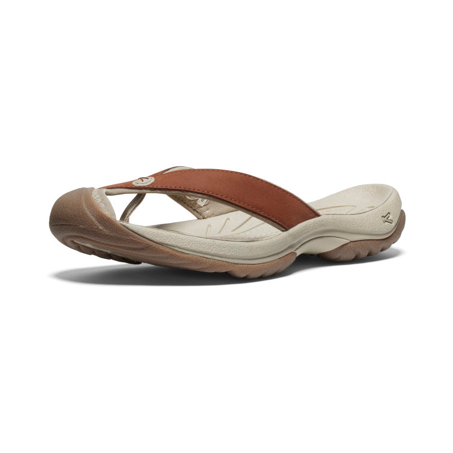 Keen Waimea Leather Teenslippers Dames Grijs Bruin | UGT3847IS