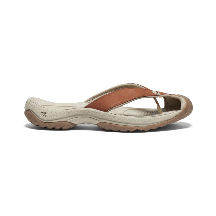 Keen Waimea Leather Teenslippers Dames Grijs Bruin | UGT3847IS